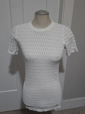 Louis Vuitton White Short-Sleeve Knit Tee